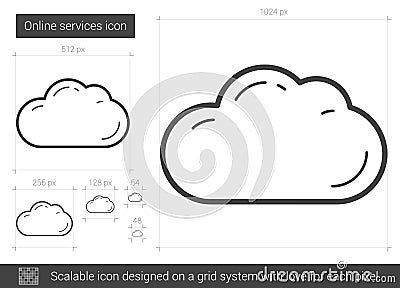 Online services line icon. Vector Illustration