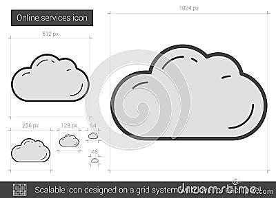 Online services line icon. Vector Illustration