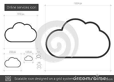 Online services line icon. Vector Illustration