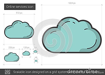 Online services line icon. Vector Illustration