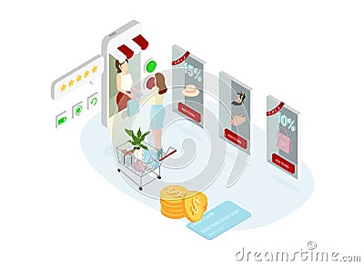 Online shop concept. Vector Illustration