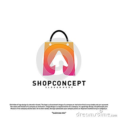 Online Shop Logo Design Concept. Online Shopping center Logo Vector. Online Store and gifts symbol Vector Illustration