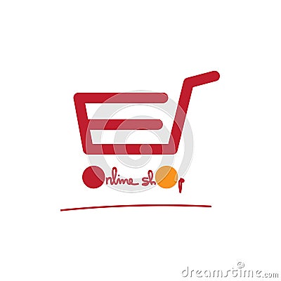 Online shop logo Vector Illustration