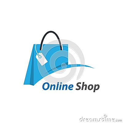 Online shop logo template icon Vector Illustration