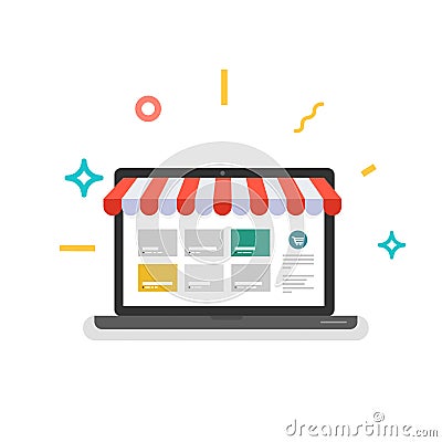 Online shop. Web store. Vector Illustration