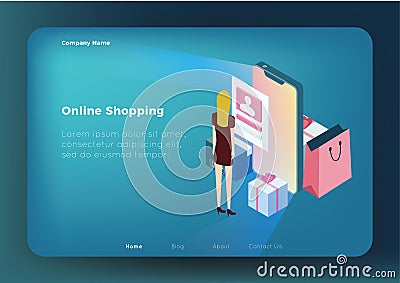 Online Shoping Concept Vector Illustration