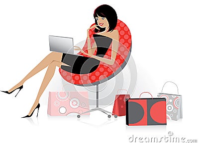 Online shopping Vector Illustration