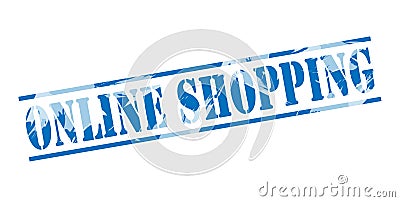 Online shopping blue stamp Stock Photo