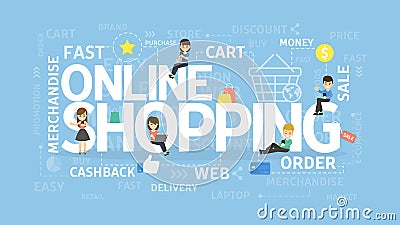 Online shopping concept. Vector Illustration