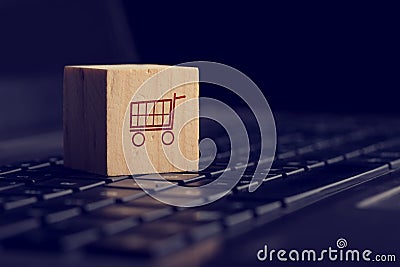 Online shopping and e-commerce background Stock Photo