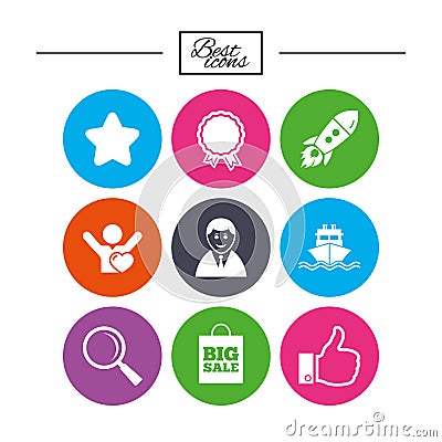 Online shopping, e-commerce and business icons. Vector Illustration