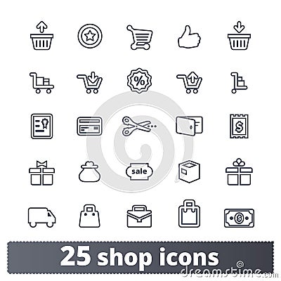 Online Shopping, E-commerce And Retail Icons Set Vector Illustration