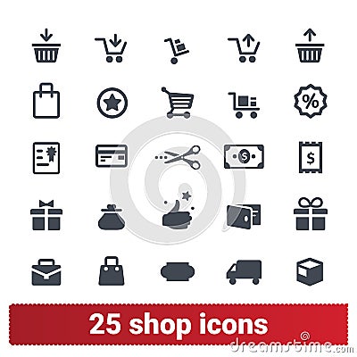 Online Shopping, E-commerce And Retail Icons Set Vector Illustration