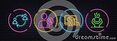 Online shopping, Find user and User communication minimal line icons. For web application, printing Vector Vector Illustration
