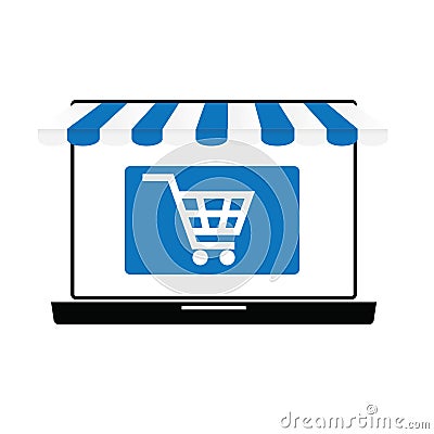 Online shopping icon Vector Illustration