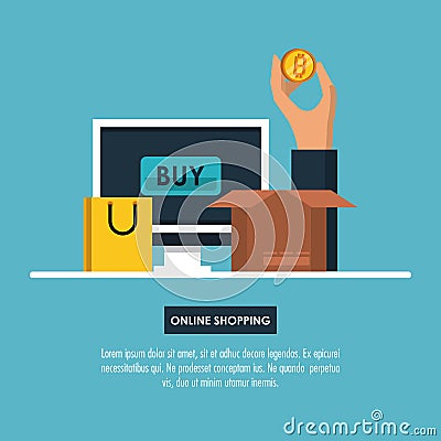 Online shopping infographic Vector Illustration
