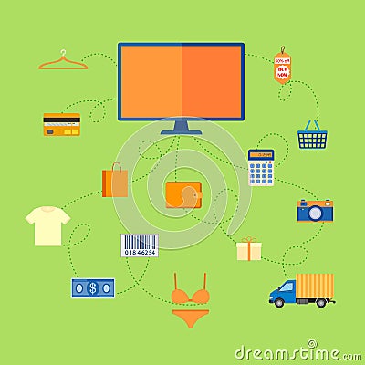 Online Shopping Vector Illustration