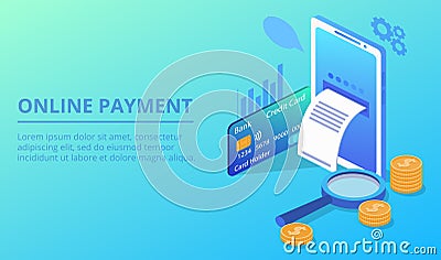 Online smartphone payment vector illustration Vector Illustration