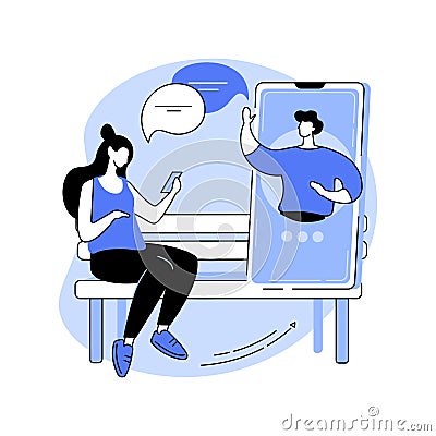 Online socialization isolated cartoon vector illustrations. Vector Illustration