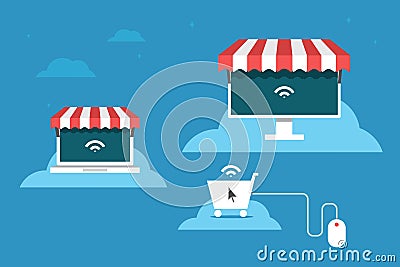 Online store flat design Vector Illustration