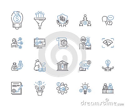 Online stores outline icons collection. e-commerce, shopping, stores, online, marketplace, retail, shop vector and Vector Illustration