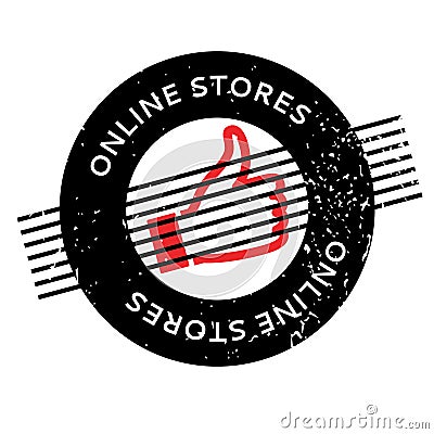 Online Stores rubber stamp Vector Illustration