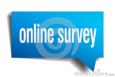 Online survey blue paper speech bubble Vector Illustration