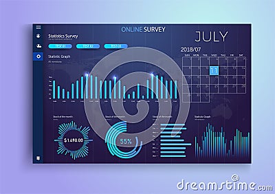 Online survey, checklist.Statistics, schedules the table, a template for the website Vector Illustration