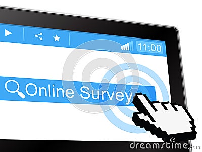 Online Survey Means World Wide Web And Assessing Stock Photo