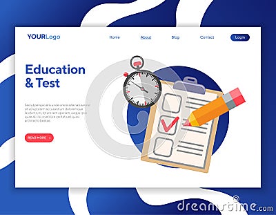 Online Test and Education Vector Illustration