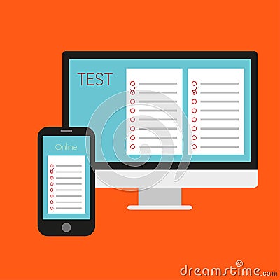 Online test. Vector illustration Vector Illustration