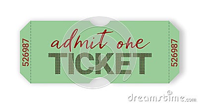 Online ticket in retro style. Old-school ticket for cinemas, screenings, online, parties. Stock Photo