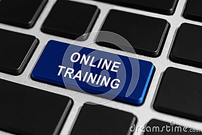 Online training button on keyboard Stock Photo