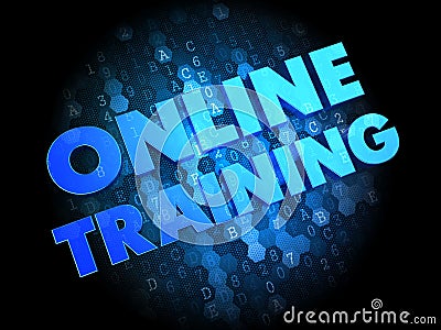 Online Training on Dark Digital Background. Stock Photo