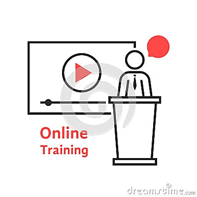 Online training with linear spokesman Vector Illustration