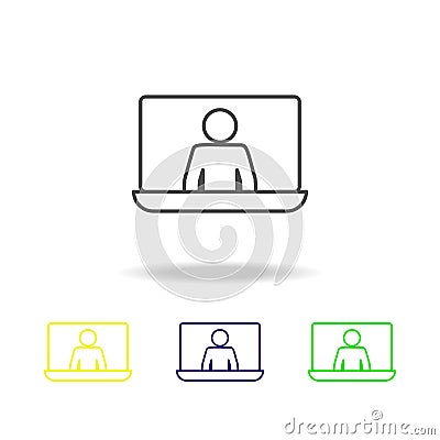 online training multicolored icons. Education Symbol Sign Pictogram can be used for web, logo, mobile app, UI, UX Stock Photo