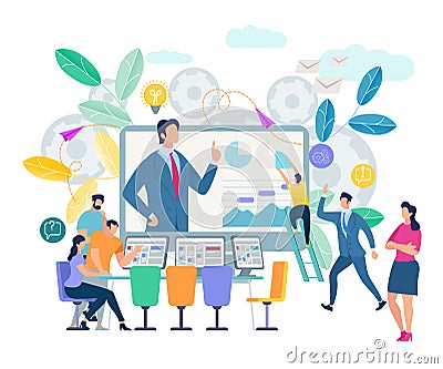 Online Training Workshop and Courses Visualization Vector Illustration