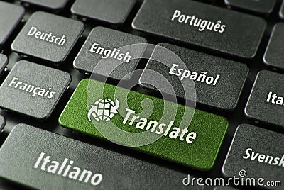 Online translation service concept Stock Photo