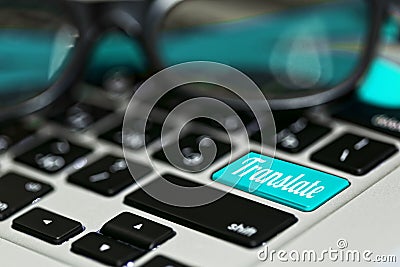 Online translator concept Stock Photo