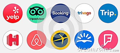 Online travel application logos Vector Illustration