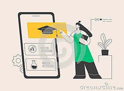 Online tutoring app and software abstract concept vector illustration. Vector Illustration