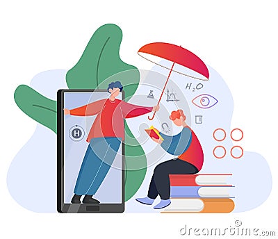 Online Tutoring challenges during Covid - Illustration Stock Photo