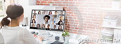 Online Video Conference Call Stock Photo