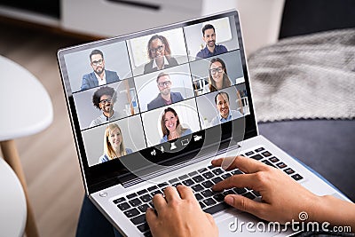 Online Video Conference Webinar Call Stock Photo