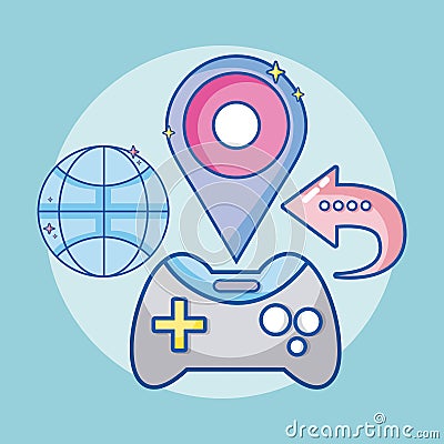 Online videogames concept Vector Illustration