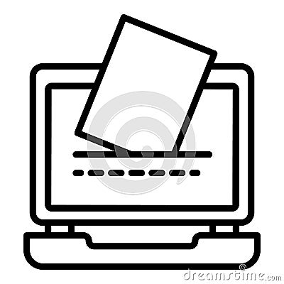 Online vote mail icon, outline style Vector Illustration