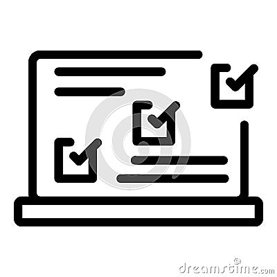 Online voter icon outline vector. Digital poll Stock Photo