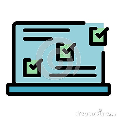 Online voter icon vector flat Stock Photo