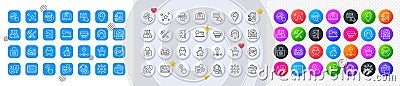 Online voting, Exit and House dimension line icons. For web app, printing. Line icons. Vector Vector Illustration