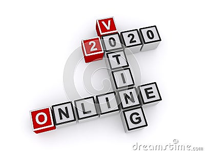 Online voting 2020 word blocks Stock Photo